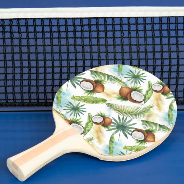 Tropiska vattenfärgen Coconut Mönster Pingisracket (Insitu)