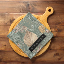 Tropiska vattenfärgen Guld & Grönt Löv Mönster