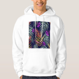 Tropiska vattenfärgen löv, abstrakt stänk. hoodie