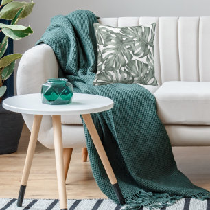 Tropiska vattenfärgen Modern Oasis Löv Mönster Kudde