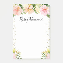 Tropiska vattenfärger Blommor Guld Konfetti