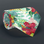 Tropiska vattenfärger Botaniska Handflatan Löv och Slips<br><div class="desc">Tropiskt vattenfärgsutkast i Botaniska Handflatan Löv och Hibiscus,  med roligtens trendig i modern mönster! Kolla min butik för att se den här designen på många produkter!</div>