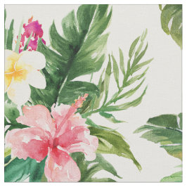 Tropiska vattenfärgsblommor Mönster Fabric Tyg