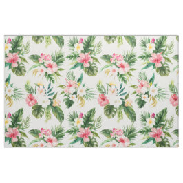Tropiska vattenfärgsblommor Mönster Fabric Tyg