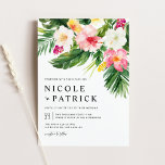 Tropiska vattenfärgsblommor och Greenery Bröllop Inbjudningar<br><div class="desc">Inbjudan gäster till bröllop med anpassadets tropiska bröllopsinbjudan. Den har vattenfärgsgarland i hibiscus,  plumeria,  handflatan löv och andra tropiska växter. Anpassa den här inbjudan till ett bröllop med vattenfärg genom att lägga till dina egna uppgifter. Den här sommaren är botaniska bröllopsinbjudan perfekt för destinationsbröllop och sommar bröllop.</div>
