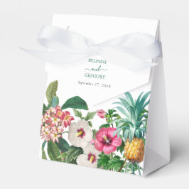 Tropiska vattenfärgsblommor och Greenery Bröllop Presentaskar