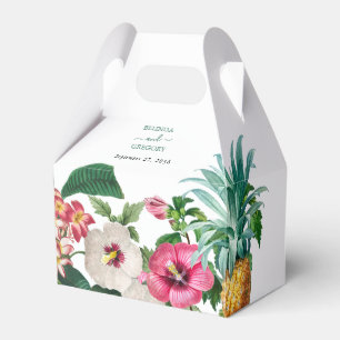 Tropiska vattenfärgsblommor och Greenery Bröllop Presentaskar