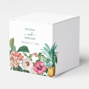 Tropiska vattenfärgsblommor och Greenery Bröllop Presentaskar