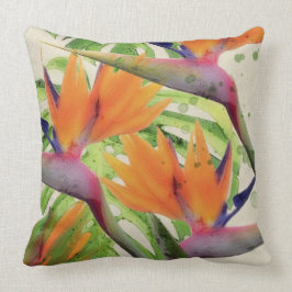 Tropiska vattenfärgsfåglar av paradisskudda kuddar