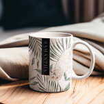 Tropiska vattenfärgsfärger Löv och blommor Mönster Kaffemugg<br><div class="desc">Tropiska vattenfärgsfärger Löv och blommor Mönster</div>
