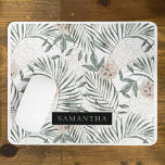 Tropiska vattenfärgsfärger Löv och blommor Mönster Musmatta<br><div class="desc">Tropiska vattenfärgsfärger Löv och blommor Mönster</div>