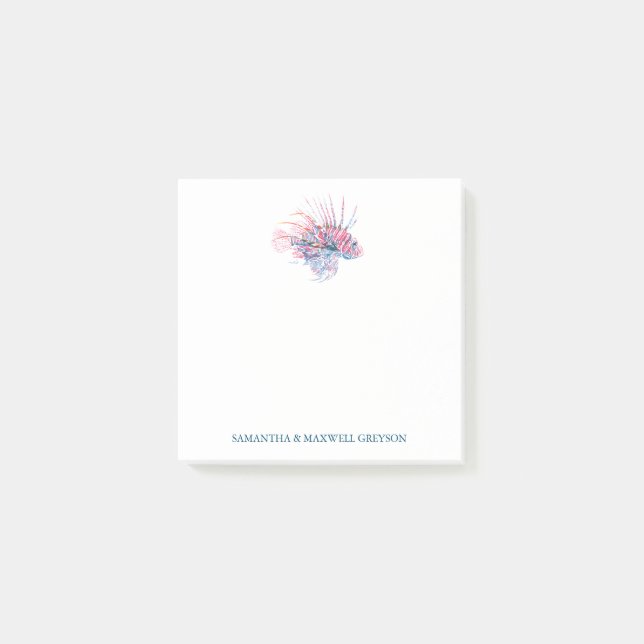 Tropiska vattenfärgsfiskbeachy post-it block (Framsida)