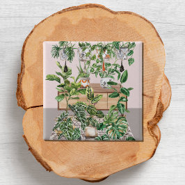 Tropiska vattenfärgshus knapp