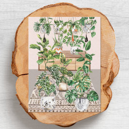 Tropiska vattenfärgshus vykort