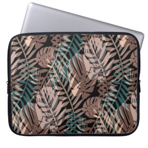 Tropiska växter, djungel, tropikar, beige, löv laptop fodral