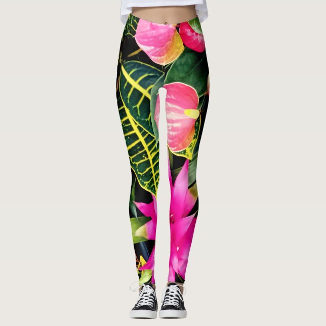 Tropiska växter leggings (Framsida)