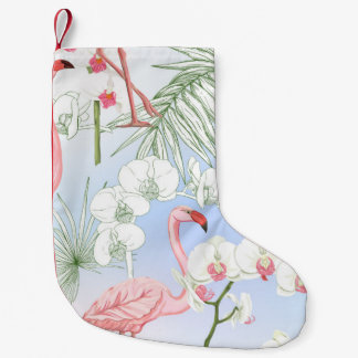 Tropiska växter och blommor. Sömlös mönster, bak Liten Julstrumpa