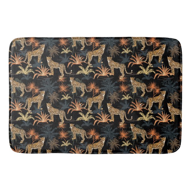Tropiska växter och Cheetahs Badrumsmatta (Framsidan)