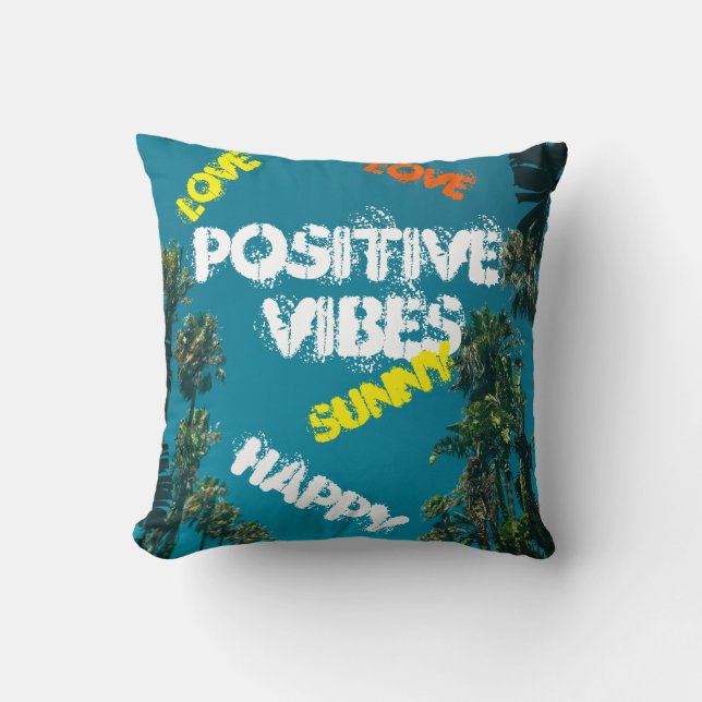 Tropiska Vibes Handflatan Träd Cushion Dekorativ k Kudde (Framsida)