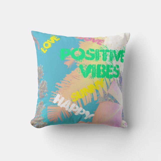 Tropiska Vibes Handflatan Träd Cushion Dekorativ k Kudde (Framsida)