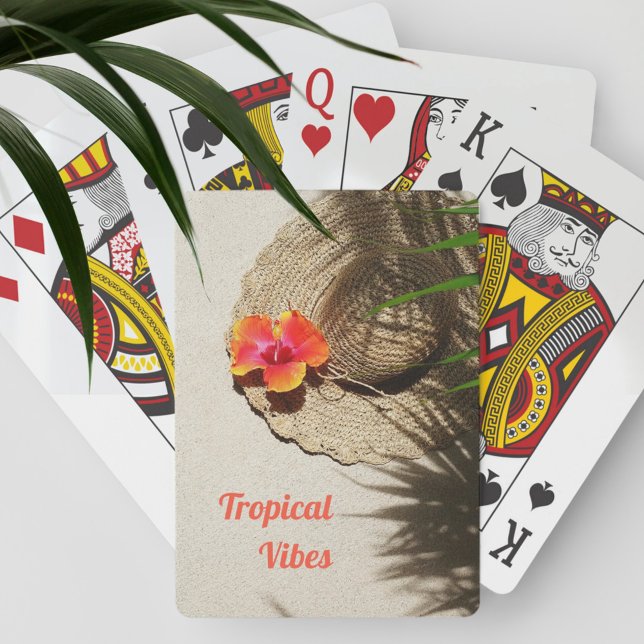 Tropiska Vibes Hibiscus Flower Beachy Casinokort (Skapare uppladdad)