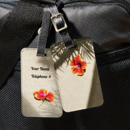 Tropiska Vibes Hibiscus på Beach Sand Bagagebricka
