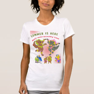 🌴🌞 Tropiska Vibrationer och Roliga Varelser för T Shirt