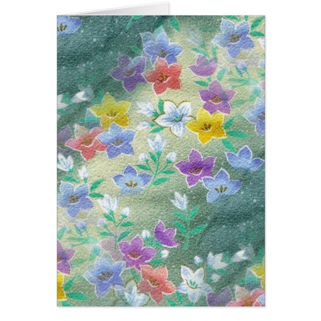 Tropiska vildblommar hälsningskort (Framsidan)