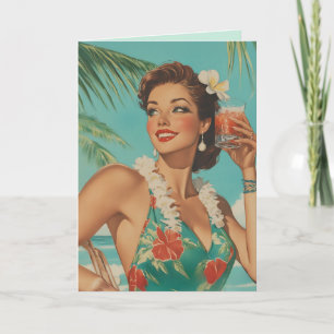 Tropiska Vintagen Paradise Vibes Inbjudan