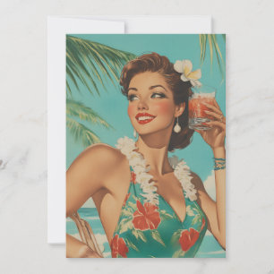 Tropiska Vintagen Paradise Vibes Inbjudningar