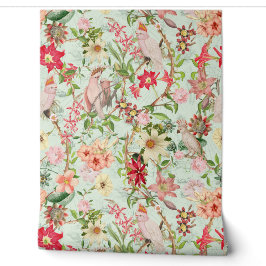 Tropiska Vintagen Parrots Garden Chinoiserie