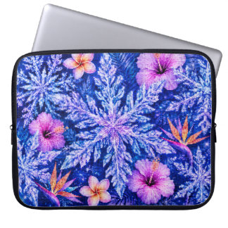 Tropiska vintersnöflingor laptop fodral