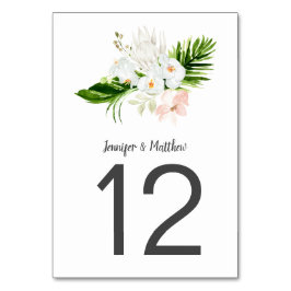 Tropiska vita och Orchids och Magnolias Bordsnummer
