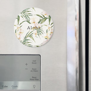 Tropiska vita orkidéblommor magnet
