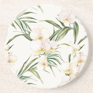 Tropiska vita orkidéblommor underlägg