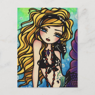 Tropiska Wave Sommar Sjöjungfru Fantasy Art Girl Vykort