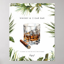 tropiska whisky och cigar pub-tecken