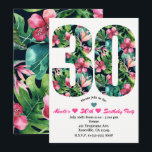 Tropiskt 30 30:e trettio Födelsedagsfest inbjudan<br><div class="desc">Tropiskt 30 30 30 Födelsedagsfest inbjudan. Anpassa för alla händelser.</div>