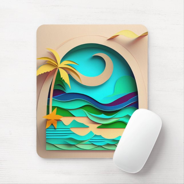Tropiskt 3D-papper Musmatta (Med mus)