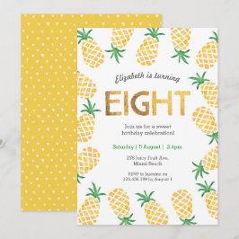 Tropiskt ananas 8: e födelsedagsinbjudan inbjudningar