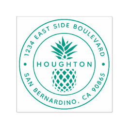 Tropiskt ananas Anpassningsbar Rund Returadress Självfärgande Stämpel