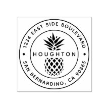 Tropiskt ananas Anpassningsbar Rund Returadress