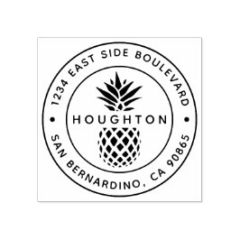 Tropiskt ananas Anpassningsbar Rund Returadress Stämpel