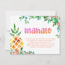 Tropiskt ananas Blommigt MAHALO Tack Kort