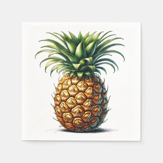 Tropiskt ananas botaniskt pappersservett (Framsidan)
