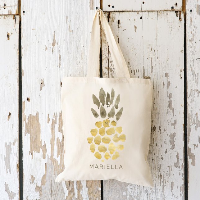 Tropiskt ananas Bridesmaid Favor Tote Bag Tygkasse (Skapare uppladdad)