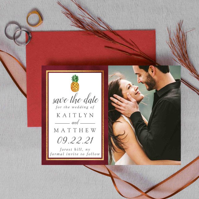 Tropiskt ananas Bröllop spara datum Datumet (Skapare uppladdad)