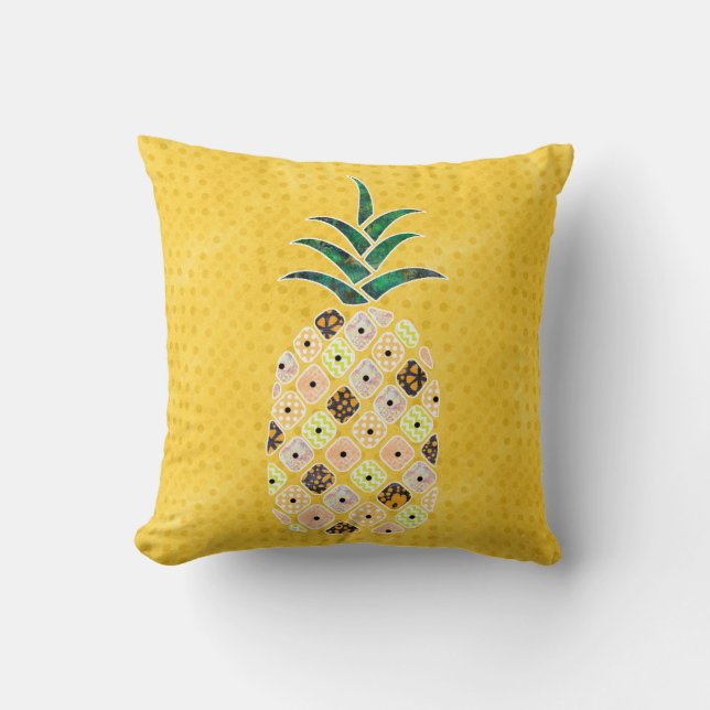 Tropiskt ananas Dekorativ kudde (Framsida)