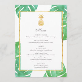 Tropiskt ananas Guld Bröllop Menu Meny