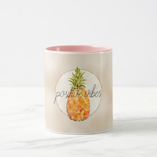 Tropiskt ananas Guld Glitter Mugg (Center)